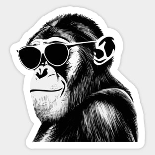 Chimpanzee with sunglasses Sticker